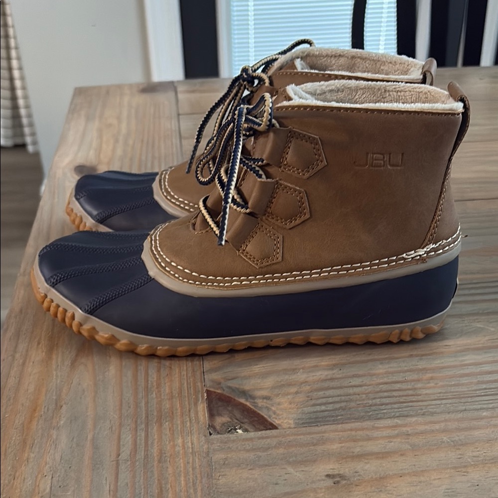 JBU Brown and Blue Rain & Snow Boots with Water Protection